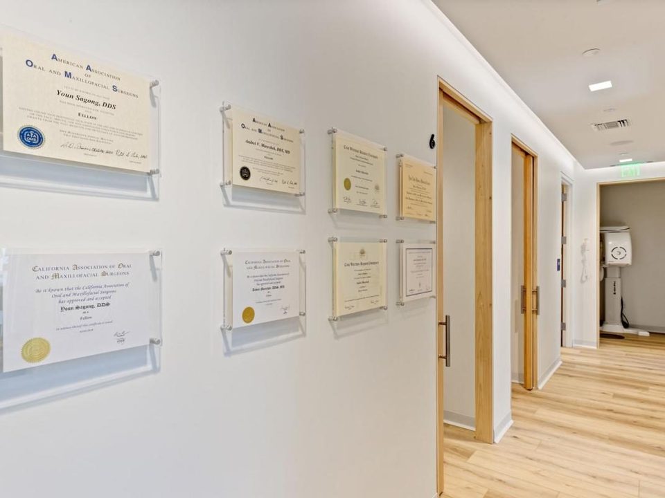 Hallway with diplomas